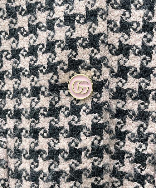 GUCCI（グッチ）GUCCI (グッチ) ハウンドトゥース ウール ジャケット ピンク サイズ:40の古着・服飾アイテム