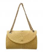 HELEN KAMINSKIヘレンカミンスキー）の古着「ELOISA ラフィア チェーン ショルダーバッグ」｜ナチュラル