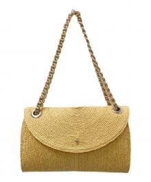 HELEN KAMINSKI（ヘレンカミンスキー）の古着「ELOISA ラフィア チェーン ショルダーバッグ」｜ナチュラル