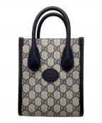 GUCCIグッチ）の古着「インターロッキングG付 ミニ トートバッグ」｜ブラック