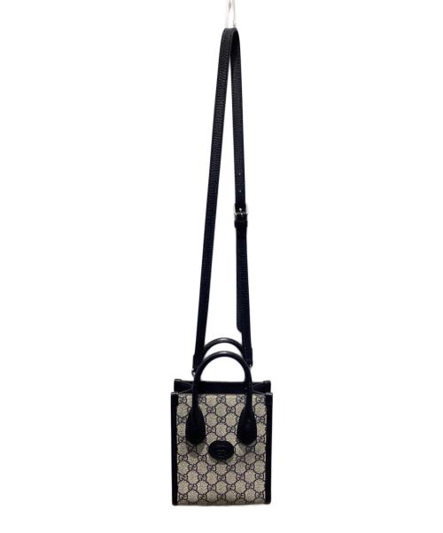 GUCCI（グッチ）GUCCI (グッチ) インターロッキングG付 ミニ トートバッグ ブラックの古着・服飾アイテム