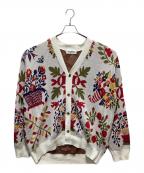 DISCOVEREDディスカバード）の古着「HANAKAGO JQ KNIT CARDIGAN」｜ホワイト