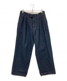 Adam et Rope（アダム エ ロペ）の古着「デニム 3タック ワイドスラックス」｜インディゴ