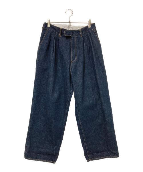 Adam et Rope（アダム エ ロペ）Adam et Rope (アダム エ ロペ) デニム 3タック ワイドスラックス インディゴ サイズ:Lの古着・服飾アイテム