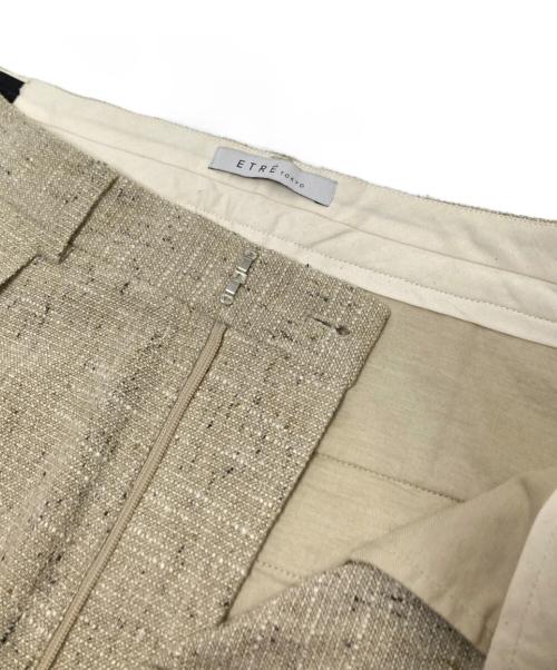 ETRE TOKYO（エトレトウキョウ）ETRE TOKYO (エトレトウキョウ) ツイードタックパンツ ベージュ サイズ:Mの古着・服飾アイテム