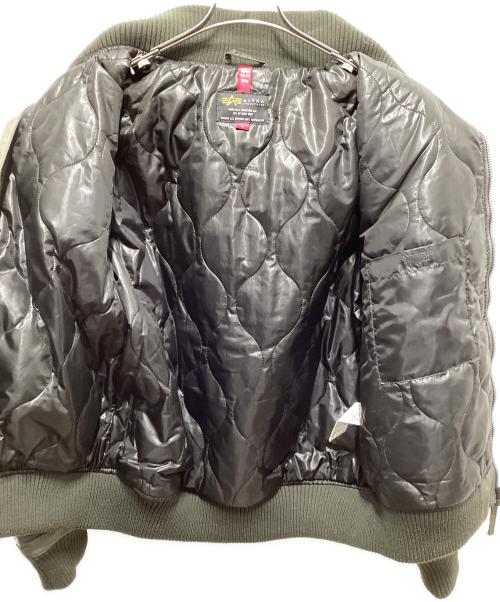 ALPHA（アルファ）ALPHA (アルファ) パッチドフーデッドリブジャケット オリーブ サイズ:Lの古着・服飾アイテム