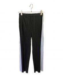 PLEATS PLEASE（プリーツプリーズ）の古着「SALT PANTS」｜ブラック×アイスグレー