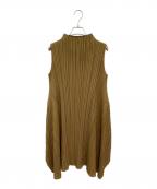 PLEATS PLEASEプリーツプリーズ）の古着「Mellow Pleats Tunic」｜ライトブラウン