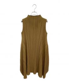 PLEATS PLEASE（プリーツプリーズ）の古着「Mellow Pleats Tunic」｜ライトブラウン