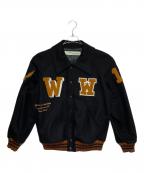 OFFWHITEオフホワイト）の古着「Black Wool Varsity Jacket」｜ブラック×ブラウン