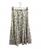 ANAYIアナイ）の古着「リーフカリグラフィープリントマチフレアスカート / 10251711550 / ロングスカート」｜ホワイト