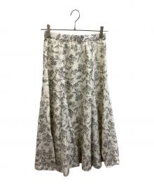 ANAYI（アナイ）の古着「リーフカリグラフィープリントマチフレアスカート / 10251711550 / ロングスカート」｜ホワイト