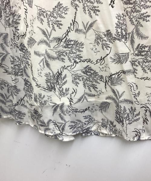 ANAYI（アナイ）ANAYI (アナイ) リーフカリグラフィープリントマチフレアスカート / 10251711550 / ロングスカート ホワイト サイズ:36の古着・服飾アイテム