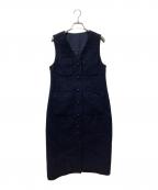 ANAYIアナイ）の古着「インターツイード4ポケットジレワンピース」｜ネイビー