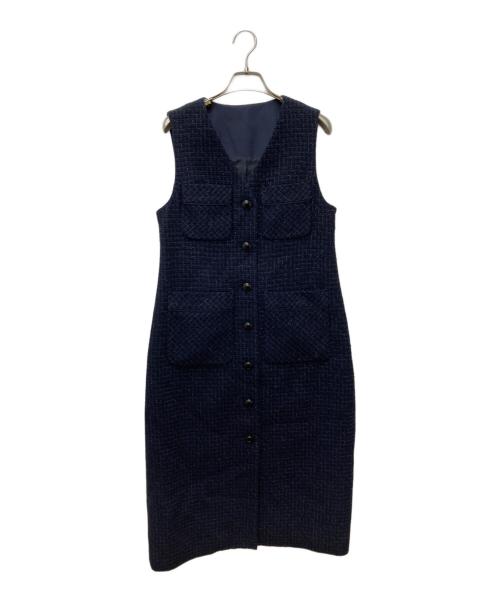 ANAYI（アナイ）ANAYI (アナイ) インターツイード4ポケットジレワンピース ネイビー サイズ:36の古着・服飾アイテム