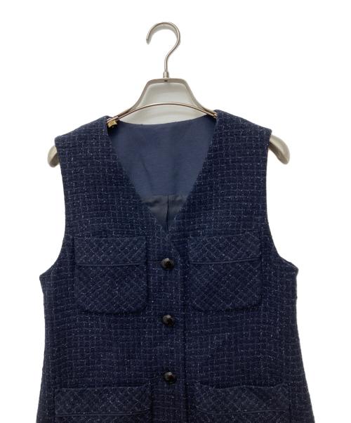 ANAYI（アナイ）ANAYI (アナイ) インターツイード4ポケットジレワンピース ネイビー サイズ:36の古着・服飾アイテム