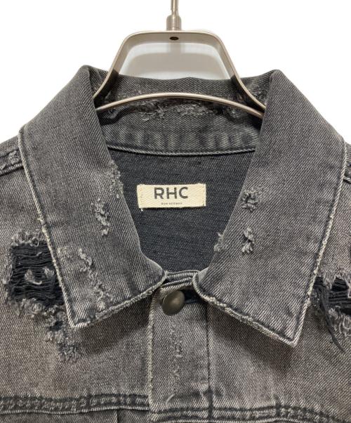 RHC Ron Herman（アールエイチシー ロンハーマン）RHC Ron Herman (アールエイチシー ロンハーマン) ダメージ加工デニムジャケット ブラック サイズ:Mの古着・服飾アイテム
