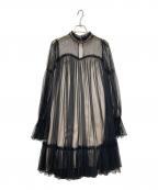 Sov.ソブ）の古着「袖リボンチュールワンピース」｜ブラック