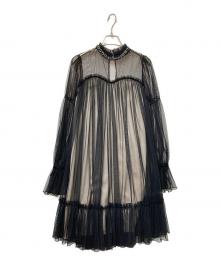 Sov.（ソブ）の古着「袖リボンチュールワンピース」｜ブラック