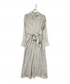 CLANEクラネ）の古着「ティントエブルウエストベルトワンピース」｜グレー