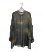 Ameriアメリ）の古着「2WAY FROSTED GLASS FLOWER BLOUSE」｜ブラック