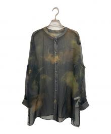 Ameri（アメリ）の古着「2WAY FROSTED GLASS FLOWER BLOUSE」｜ブラック