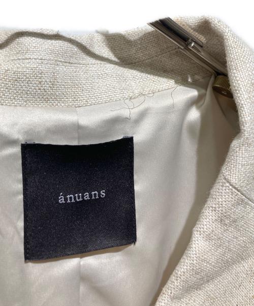 anuans（アニュアンス）anuans (アニュアンス) リネンダブルテーラードジャケット ベージュ サイズ:Mの古着・服飾アイテム