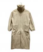 CLANEクラネ）の古着「RIB COLLAR WOOL LONG COAT」｜アイボリー