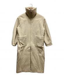 CLANE（クラネ）の古着「RIB COLLAR WOOL LONG COAT」｜アイボリー