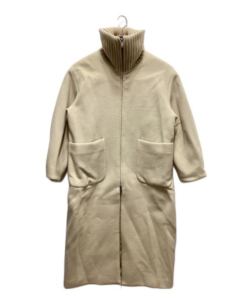 CLANE（クラネ）CLANE (クラネ) RIB COLLAR WOOL LONG COAT アイボリー サイズ:1の古着・服飾アイテム