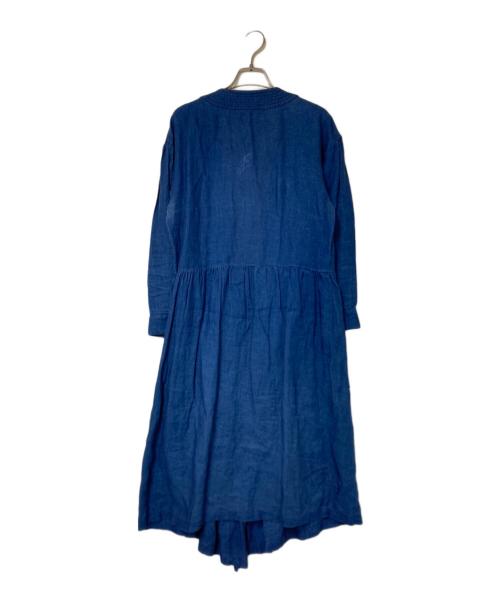 atelier naruse（アトリエナルセ）atelier naruse (アトリエナルセ) リネンデニムカシュクールワンピース インディゴ サイズ:Fの古着・服飾アイテム