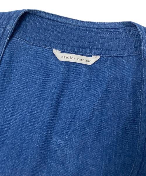 atelier naruse（アトリエナルセ）atelier naruse (アトリエナルセ) リネンデニムカシュクールワンピース インディゴ サイズ:Fの古着・服飾アイテム
