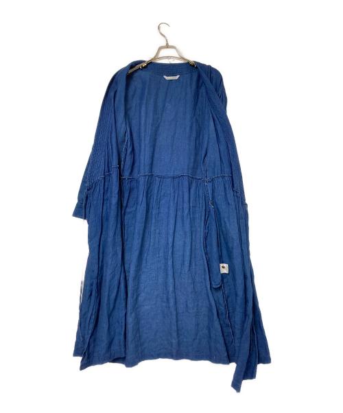 atelier naruse（アトリエナルセ）atelier naruse (アトリエナルセ) リネンデニムカシュクールワンピース インディゴ サイズ:Fの古着・服飾アイテム