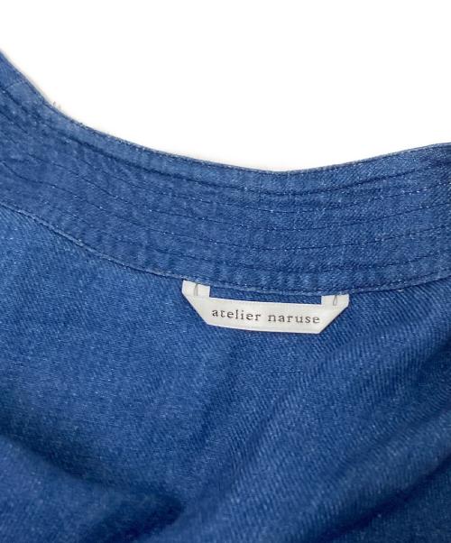 atelier naruse（アトリエナルセ）atelier naruse (アトリエナルセ) リネンデニムカシュクールワンピース インディゴ サイズ:Fの古着・服飾アイテム