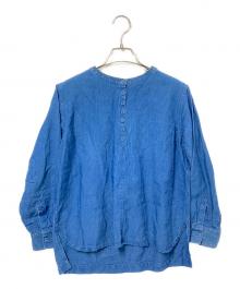 atelier naruse（アトリエナルセ）の古着「indigo linen smock blouse」｜インディゴ