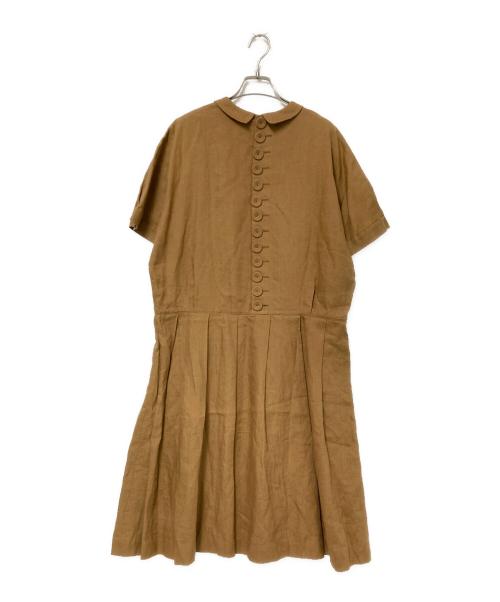 atelier naruse（アトリエナルセ）atelier naruse (アトリエナルセ) リネンバックボタン切替ワンピース キャメル サイズ:Fの古着・服飾アイテム