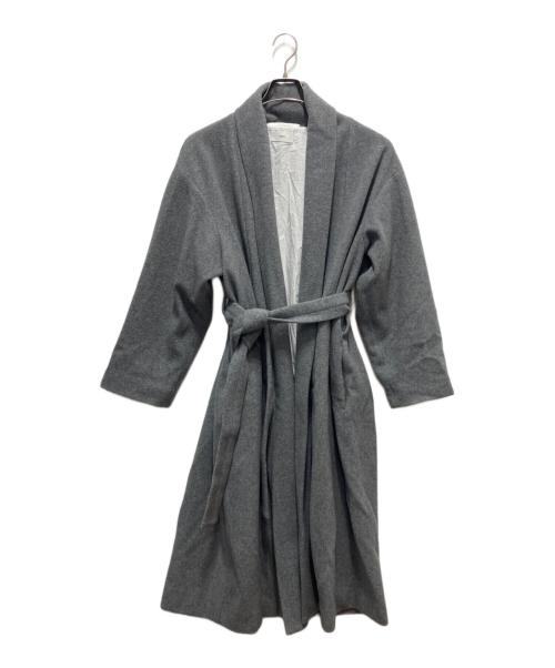 ATON（エイトン）ATON (エイトン) ROYAL CHUNKY FLEECEショールカラーコート グレー サイズ:36の古着・服飾アイテム