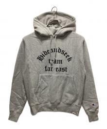 HIDE AND SEEK×Champion（ハイドアンドシーク×チャンピオン）の古着「Team Far East Sweat Parka」｜グレー
