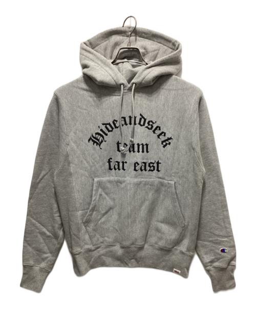 HIDE AND SEEK（ハイドアンドシーク）HIDE AND SEEK (ハイドアンドシーク) Champion (チャンピオン) Team Far East Sweat Parka グレー サイズ:Sの古着・服飾アイテム