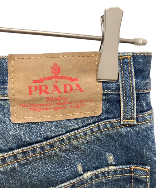 PRADA（プラダ）PRADA (プラダ) 5ポケット ウォッシュドデニム ジーンズ ブルー サイズ:24の古着・服飾アイテム