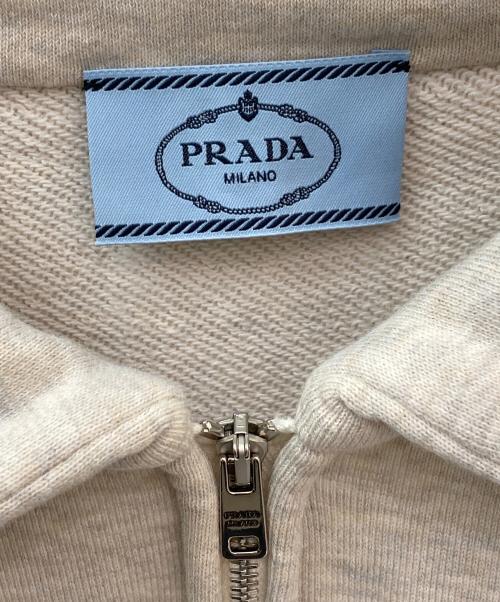PRADA（プラダ）PRADA (プラダ) 長袖 コットンフリース ポロシャツ ナチュラル サイズ:Sの古着・服飾アイテム