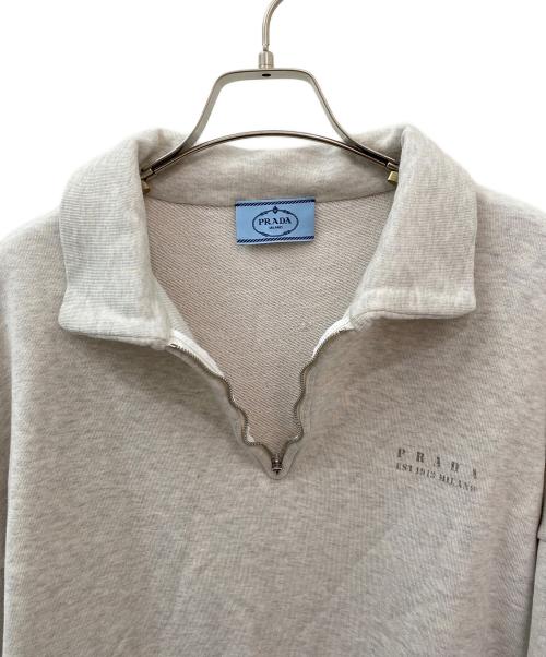 PRADA（プラダ）PRADA (プラダ) 長袖 コットンフリース ポロシャツ ナチュラル サイズ:Sの古着・服飾アイテム