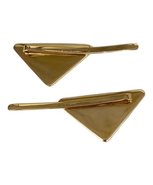 PRADA（プラダ）PRADA (プラダ) メタル ヘアピン ブルー×ゴールドの古着・服飾アイテム