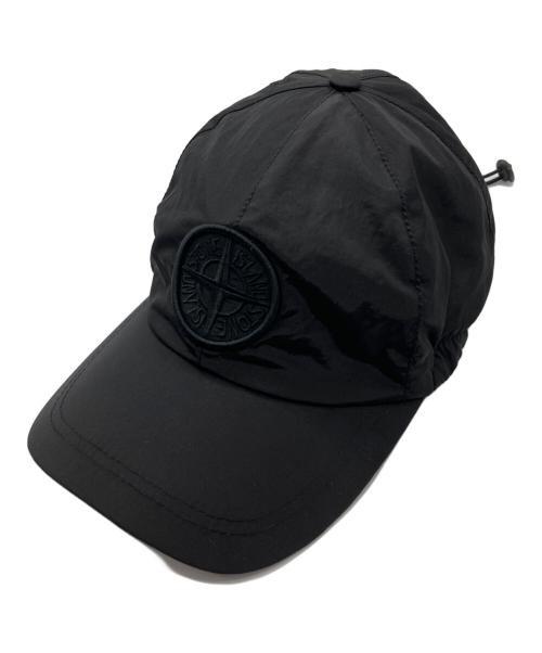 STONE ISLAND（ストーンアイランド）STONE ISLAND (ストーンアイランド) ナイロンメタルロゴ6パネルキャップ ブラックの古着・服飾アイテム