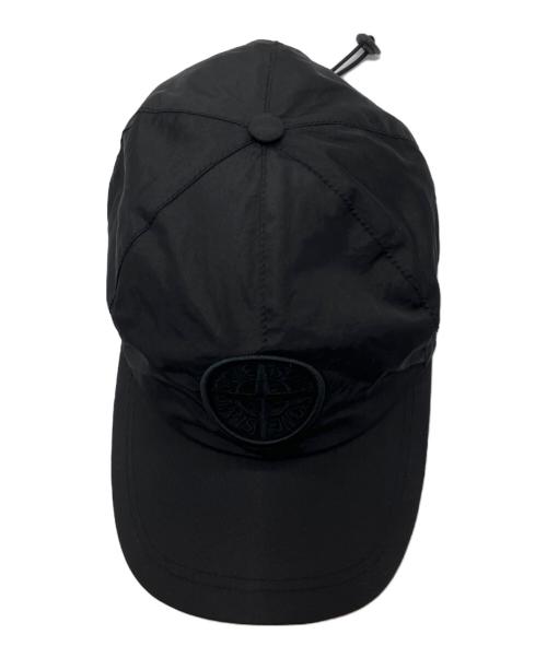 STONE ISLAND（ストーンアイランド）STONE ISLAND (ストーンアイランド) ナイロンメタルロゴ6パネルキャップ ブラックの古着・服飾アイテム