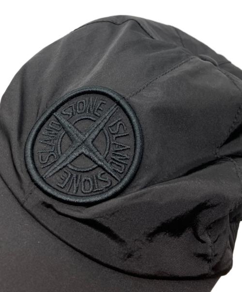 STONE ISLAND（ストーンアイランド）STONE ISLAND (ストーンアイランド) ナイロンメタルロゴ6パネルキャップ ブラックの古着・服飾アイテム