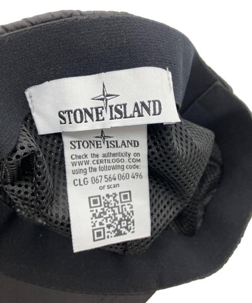 STONE ISLAND（ストーンアイランド）STONE ISLAND (ストーンアイランド) ナイロンメタルロゴ6パネルキャップ ブラックの古着・服飾アイテム