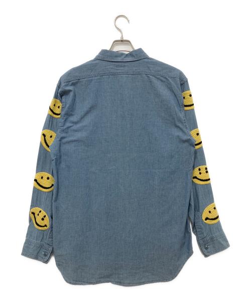 KAPITAL（キャピタル）KAPITAL (キャピタル) スマイル刺繍シャンブレーシャツ ブルー サイズ:2の古着・服飾アイテム