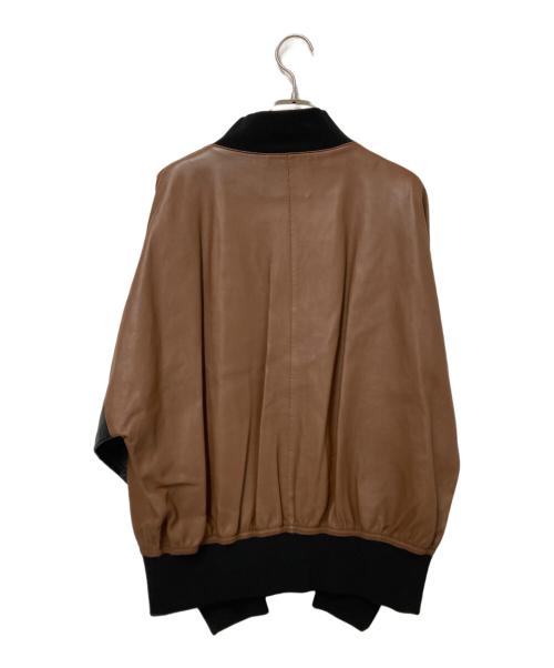 PLAN C（プランシー）PLAN C (プランシー) レザーパネルジャケット ブラウン サイズ:38の古着・服飾アイテム