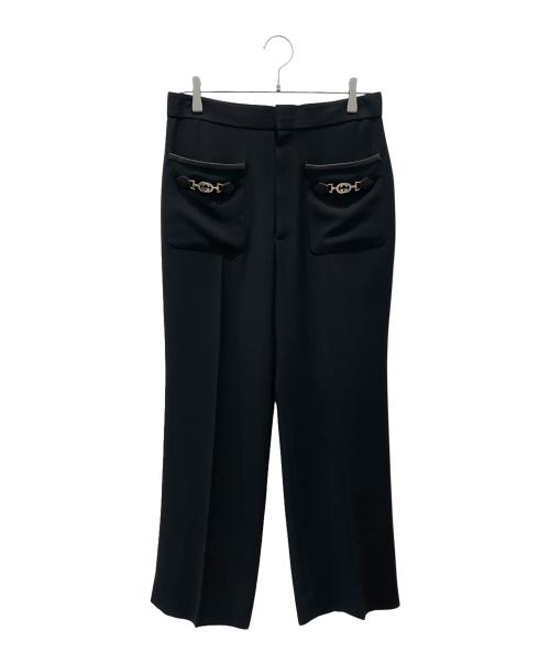 GUCCI（グッチ）GUCCI (グッチ) ズゥミ インターロッキングG ストレートパンツ ブラック サイズ:44の古着・服飾アイテム